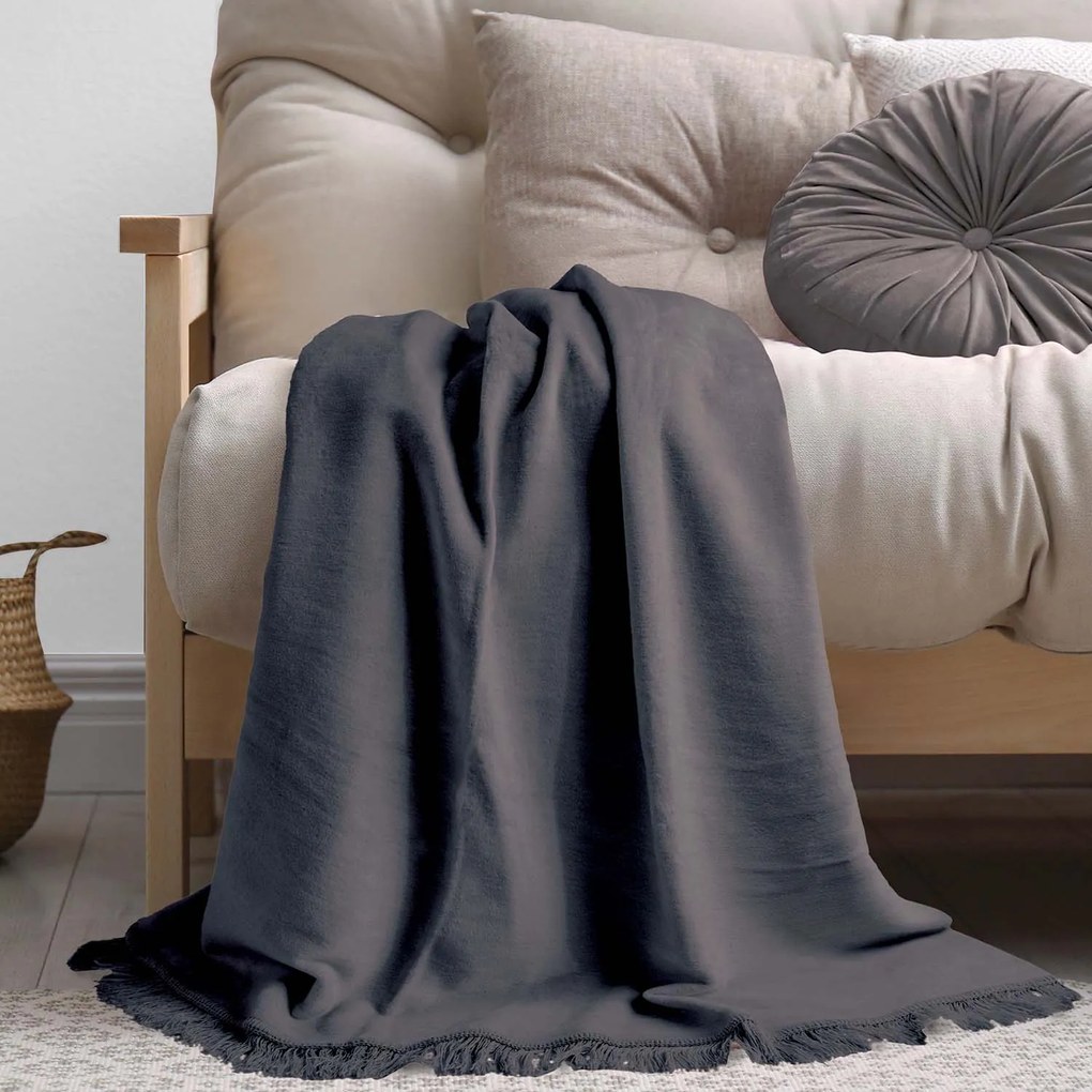 BAVLNENÁ DEKA COTTON CLOUD 150X200 CM SIVÁ