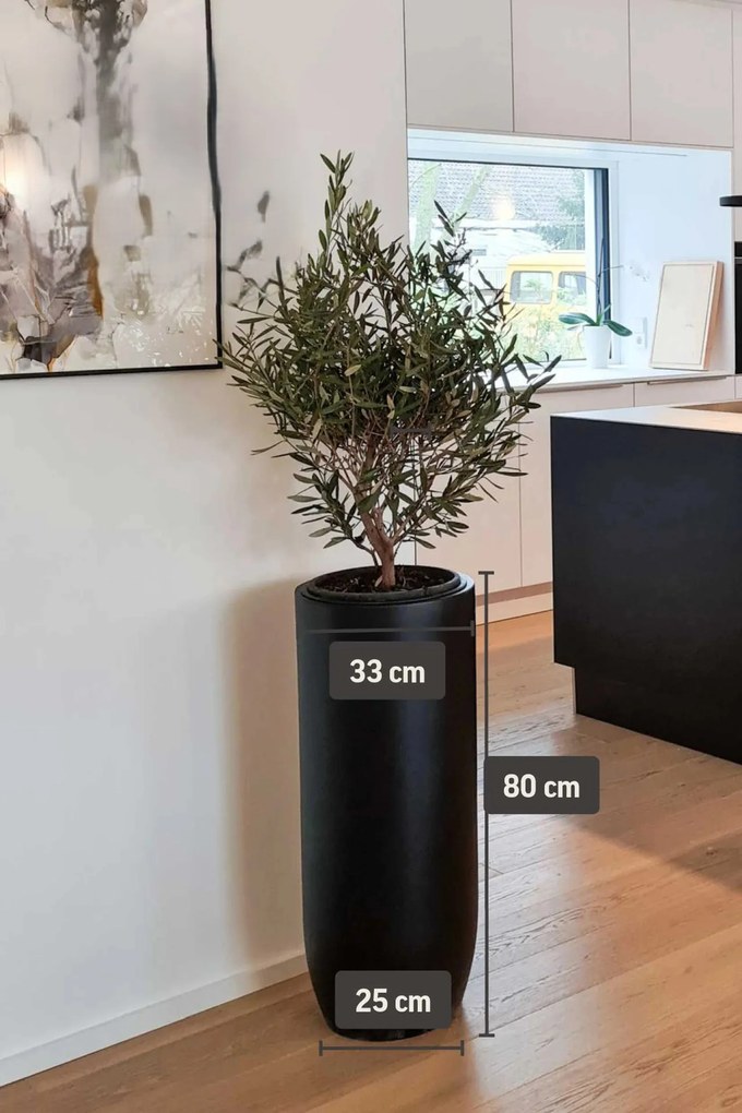 Kvetináč SOLERIO, výška 80 cm, sklolaminát, čierny