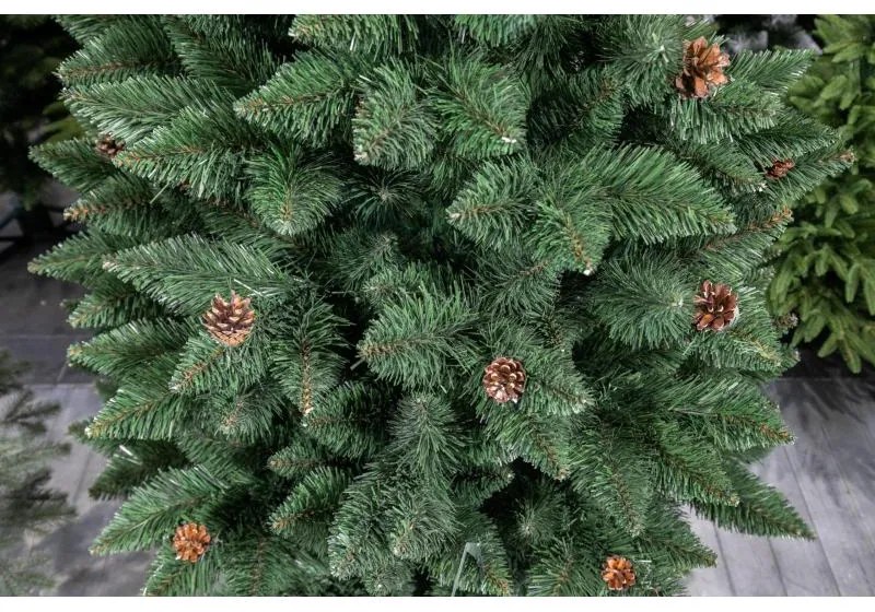 Umelý 3D vianočný stromček BOROVICA smaragdová 180cm so šiškami