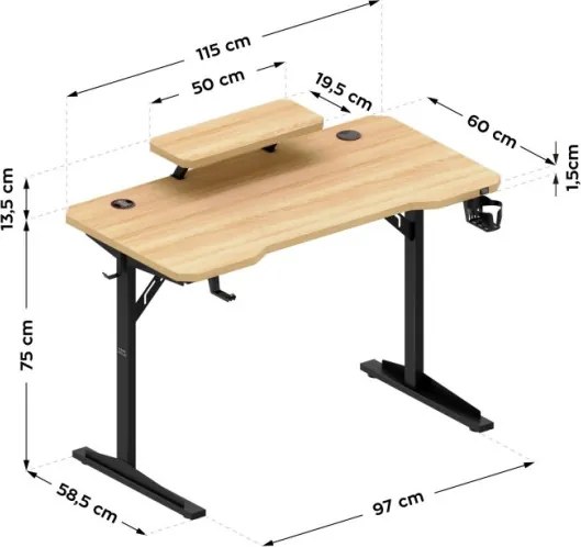 Herný stôl Mark Adler Leader 5.1 Oak