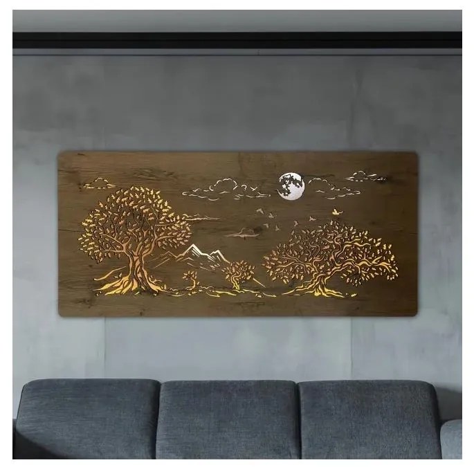 Li-Go 5478/DUB2 - LED stmievateľná nástenná dekorácia LED/24W/230V 130x60 cm dub