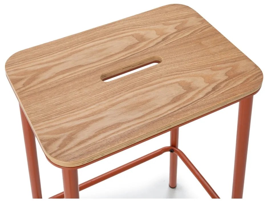 Barové stoličky v súprave 2 ks v tehlovej farbe (výška sedadla 65 cm) Abba – Marckeric