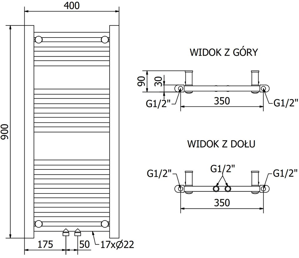 Mexen Mars, elektrické vykurovacie teleso 900 x 400 mm, 300 W, biela, W110-5900-400-6300-20