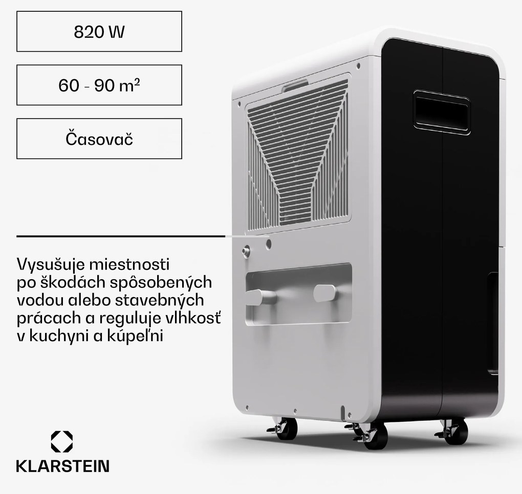 Klarstein DryFy Grand Smart 70, odvlhčovač, WiFi, kompresný, 70l/24h, 60-90 m²