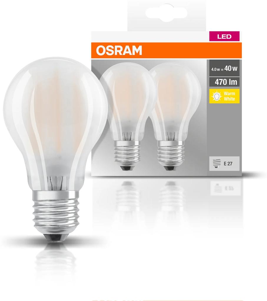 OSRAM Sada 2x LED žiarovka E27, A40, 4W, 470lm, 2700K, teplá biela