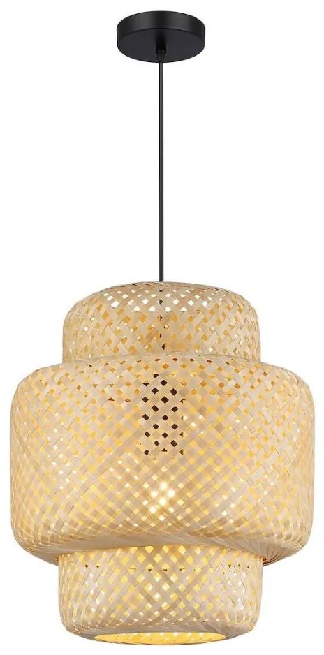 Luster na lanku HESTIA 1xE27/60W/230V pr. 30 cm bambus