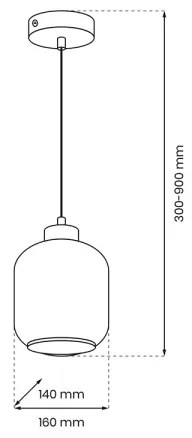 Luster na lanku SOMBRA 1xE27/60W/230V béžová