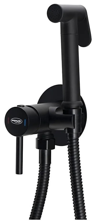 Aqualine - Bidetová batéria so sprškou na podomietkovú inštaláciu matná čierna