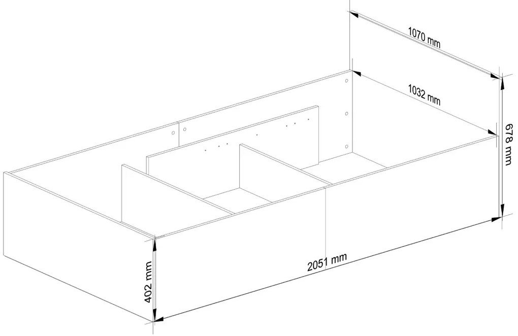 Posteľ CLP 100x200 cm s roštom dub sonoma