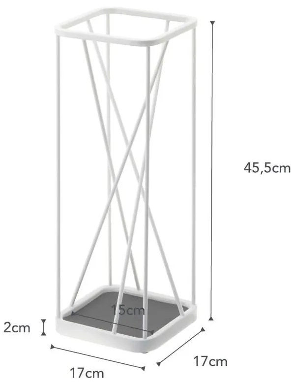Biely stojan na dáždniky YAMAZAKI 9 Square