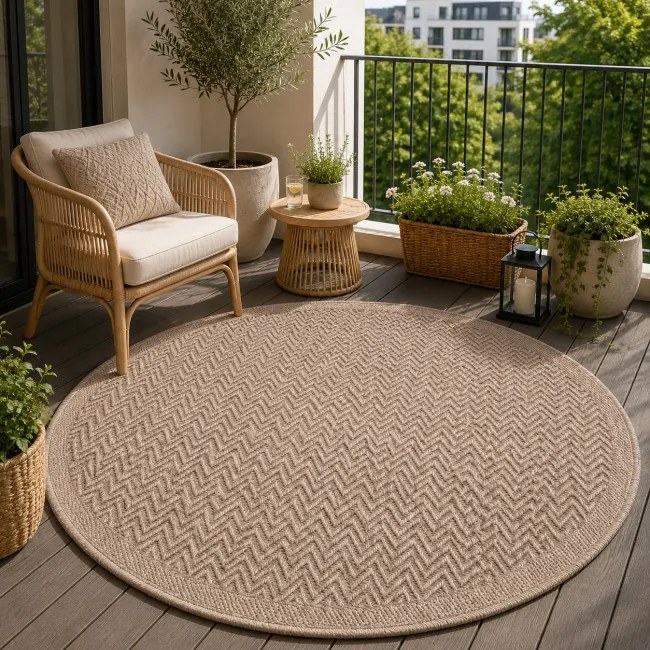 Koberec PATIO INT 5007/170 naturálny kruh
