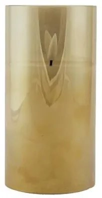 DECOLED LED sviečka v skle, 7,5 x 15 cm, zlatá