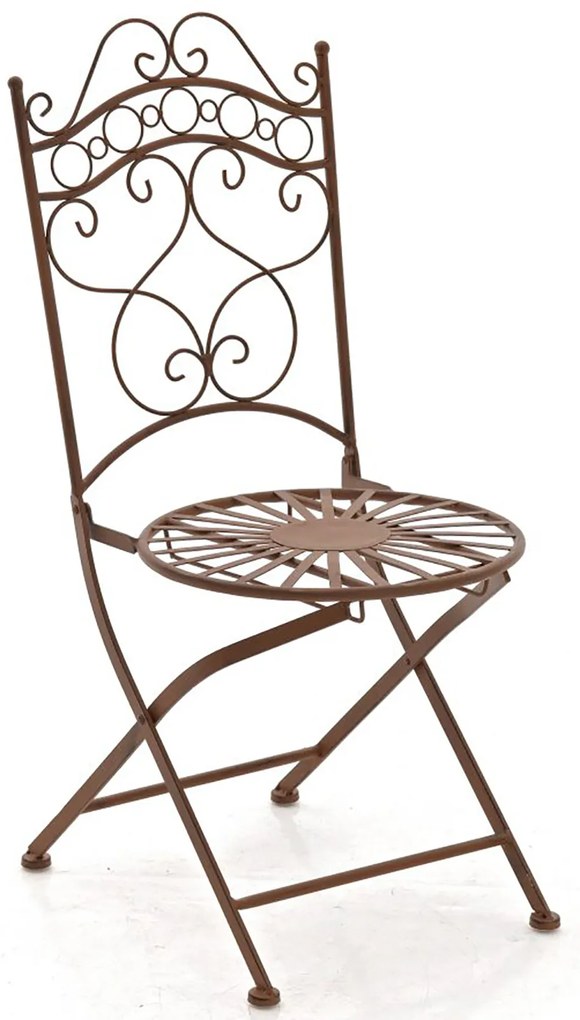 Súprava kovových stoličiek a stola Indra (SET 2+1) - Hnedá antik