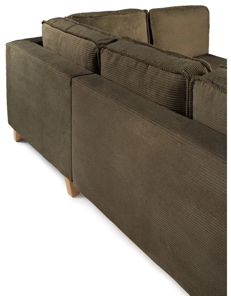 Zelená menčestrová rozkladacia rohová pohovka (pravý roh) Tori – Bonami Selection