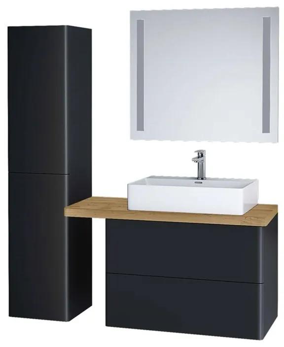 Mereo, Siena, kúpeľňová skrinka s umývadlom z liateho mramoru 101 cm, biela , antracit , čierna, MER-CN432M2