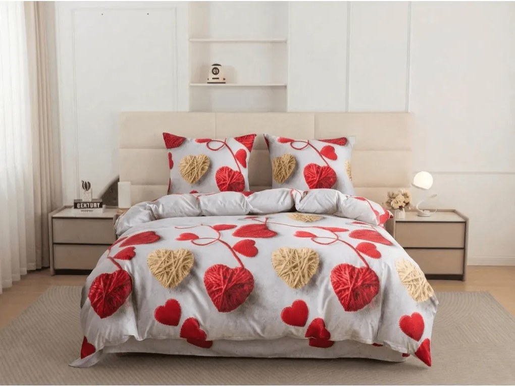 Obliečky z mikrovlákna VELHEART červené Rozmer obliečky: 70 x 80 cm | 140 x 200 cm