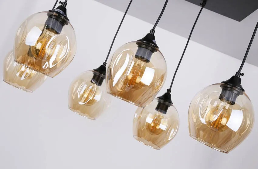 Candellux Čierno-hnedý závesný luster Aspa pre žiarovku 6x E27 36-00620