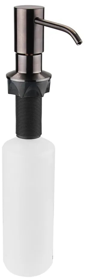 Tmavohnedý plastový zápustný dávkovač mydla 350 ml – Sapho