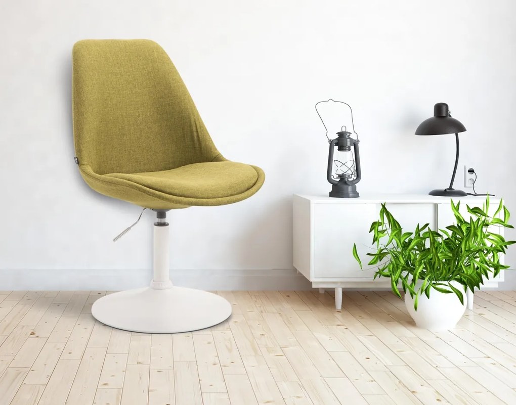 Stolička Maverick W - látka, podnož kov biela matná - Zelená