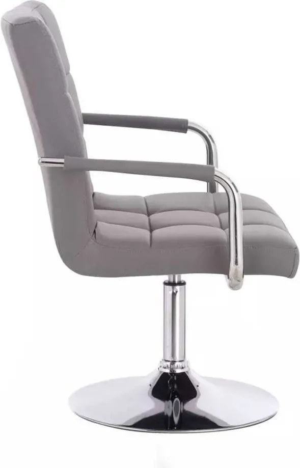 LuxuryForm DESIGN Stolička VERONA na striebornom tanieri - šedá