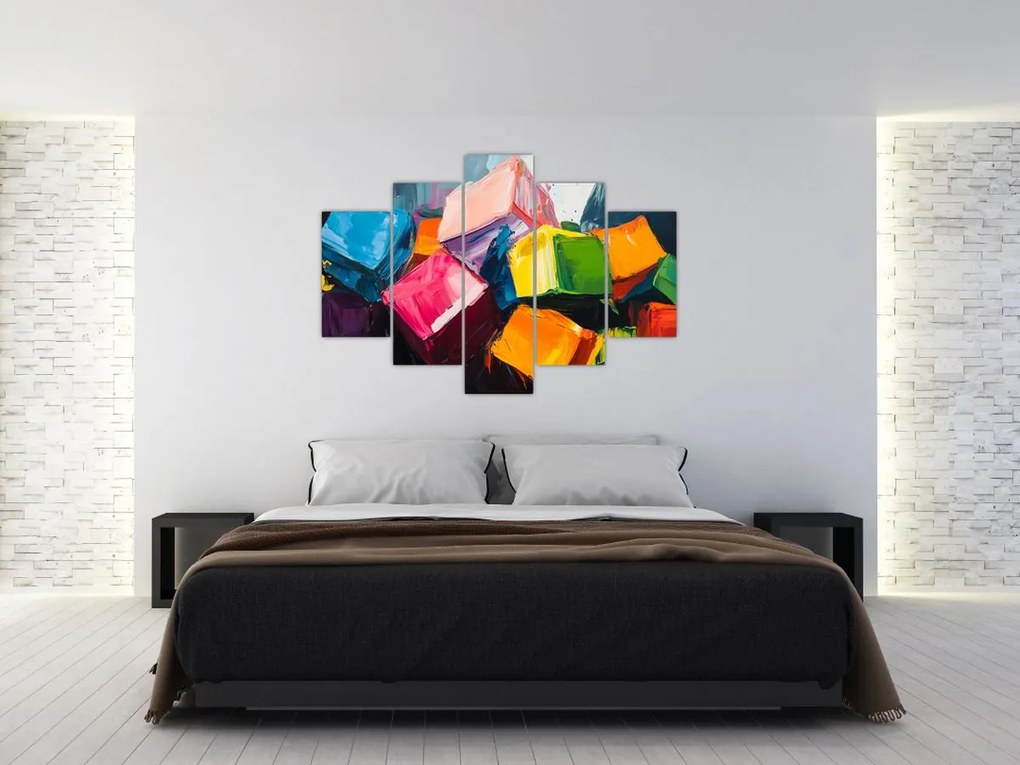 Obraz - Farebné kocky (150x105 cm)