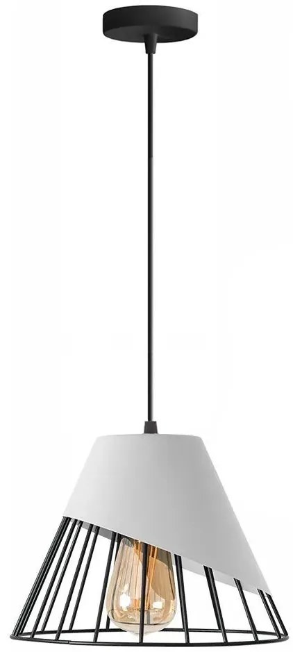 Toolight - závesná stropná zrkadlová lampa E27 60W APP228-1CP, čierna-biela, OSW-00888