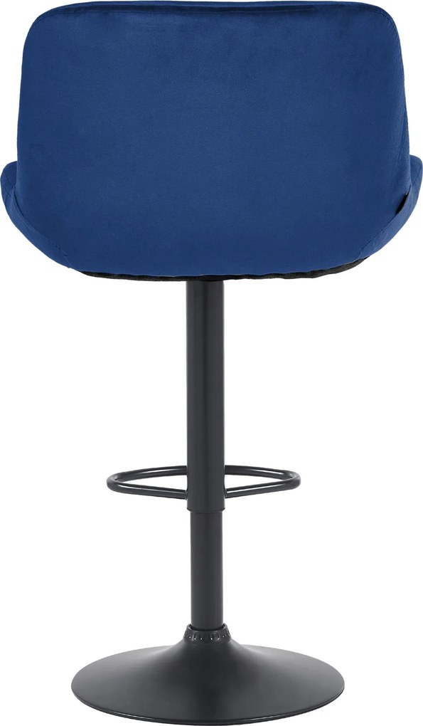 Barová stolička Solon - zamat, čierny rám - modrá