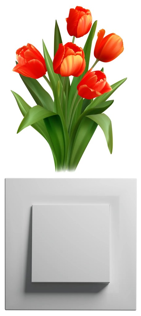 PIPPER. Samolepka nad vypínač „Červené tulipány"