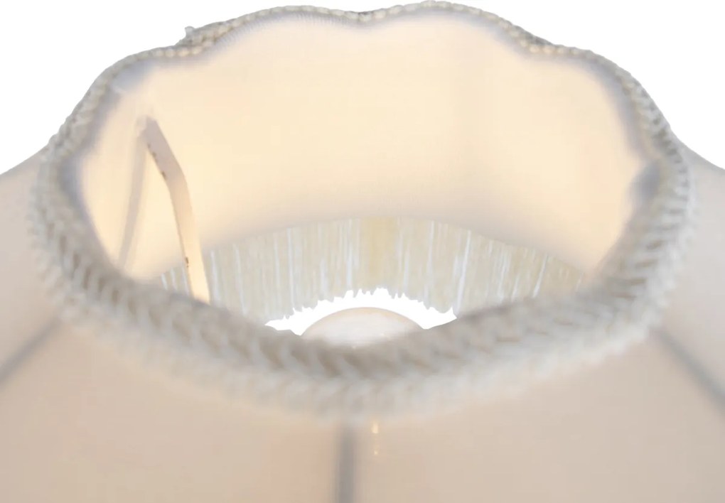 Stojacia lampa sivá s béžovým tienidlom a bielym vnútrom 45 cm - Classico