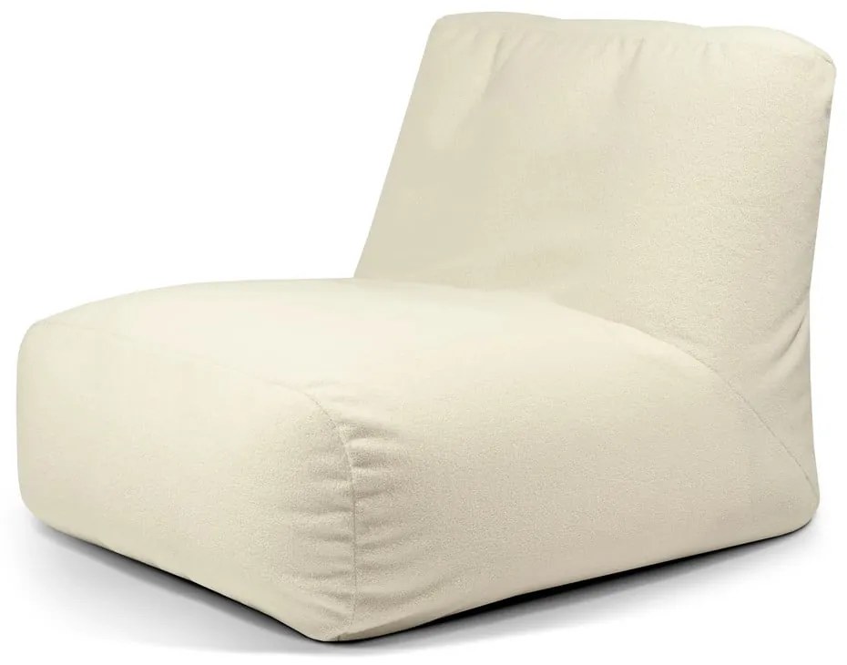 Krémový sedací vak z textílie buklé Tube 100 – SLOWDOWN