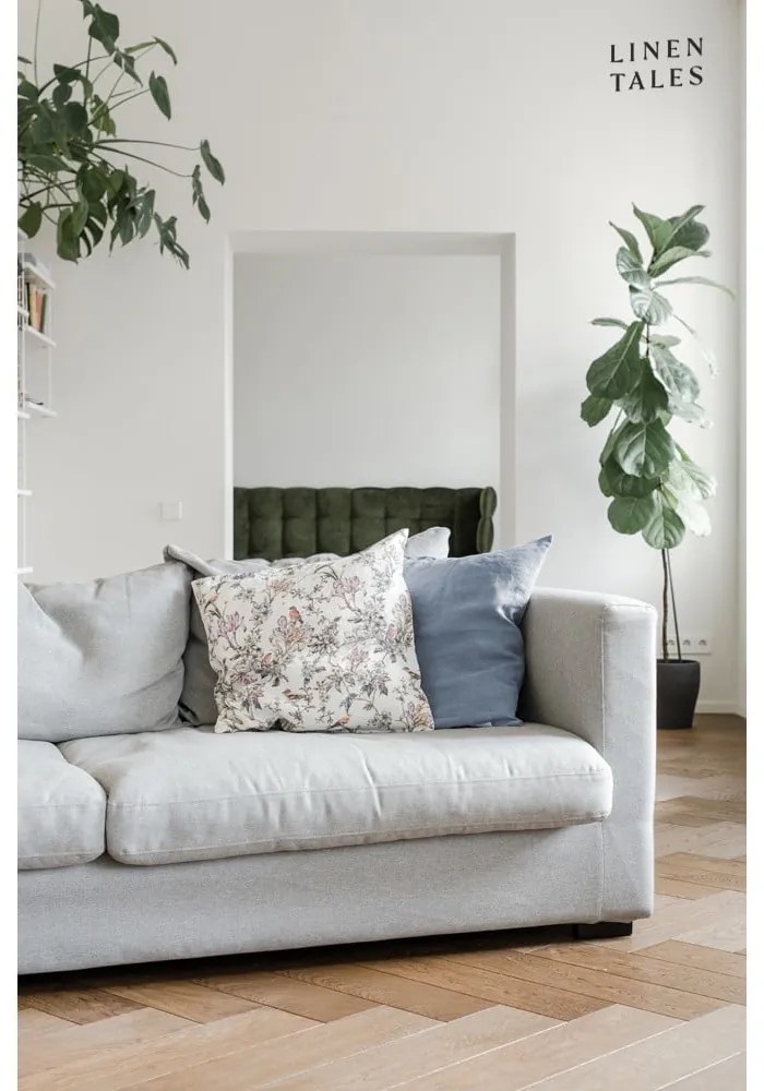 Svetlomodrá ľanová obliečka na vankúš Linen Tales, 45 x 45 cm