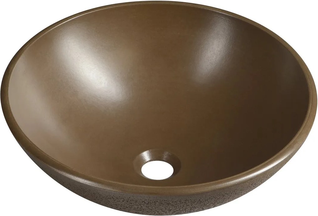 Formigo FG004 betónové umývadlo, priemer 41 cm, tmavo hnedé