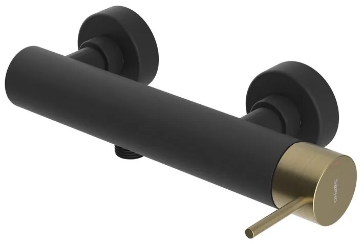 Sapho Sapho, ULTRAMIX nástenná sprchová batéria, čierná mat/zlato mat, UT011BG