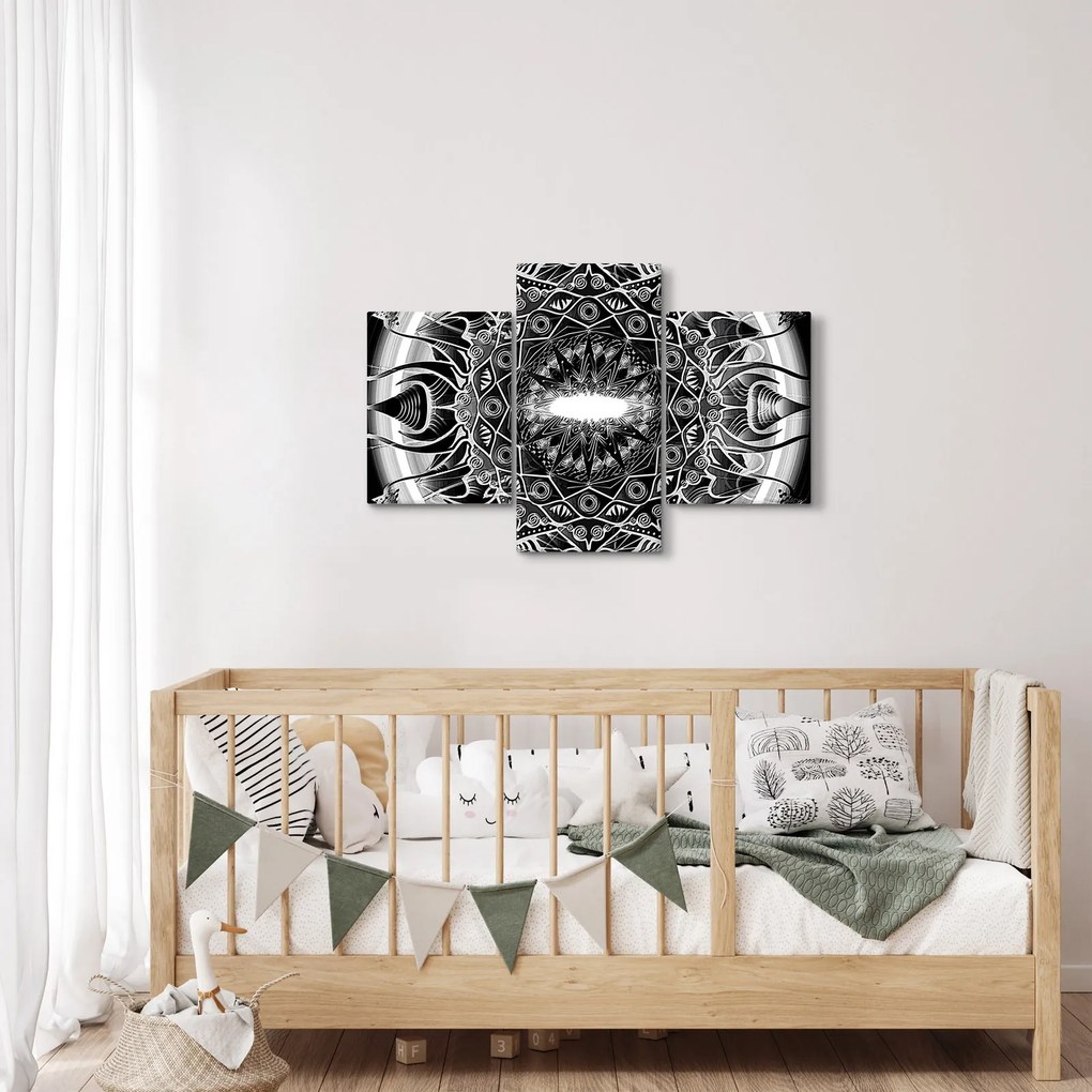 Obraz čiernobielych ornamentov (90x60 cm)
