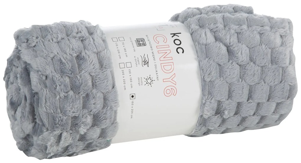 DEKA Z MIKROFLANELU CINDY6 150X200 CM STRIEBORNÁ