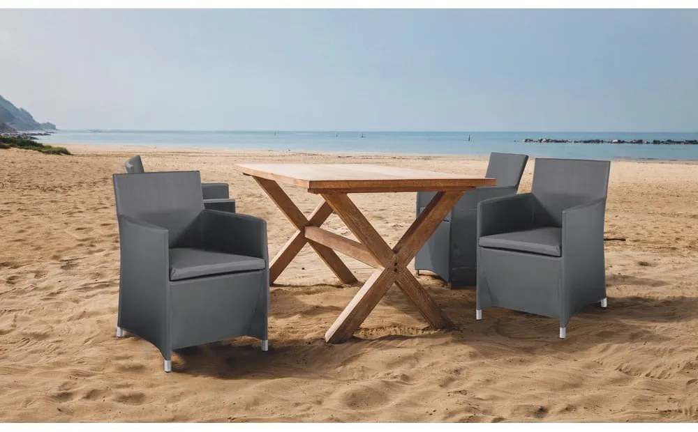 Sivá kovová záhradná stolička Bali - Tomasucci