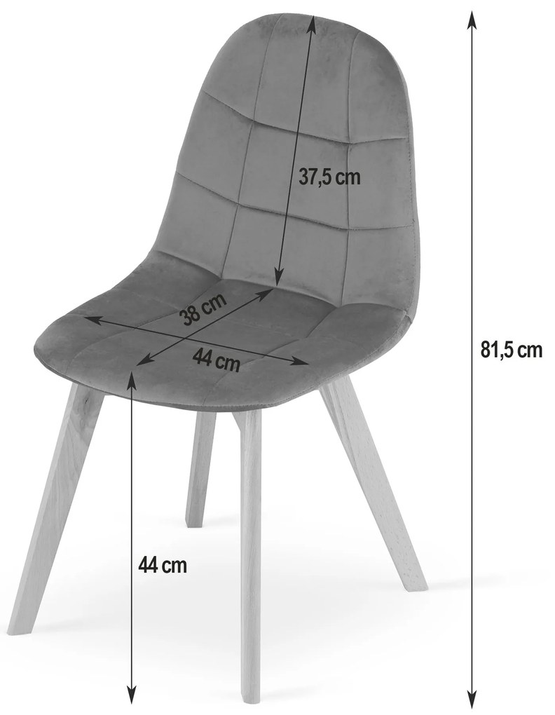 Jedálenský set 1 + 4, biely stôl ADRIA 120x80 cm + tmavosivá zamatová stolička BORA
