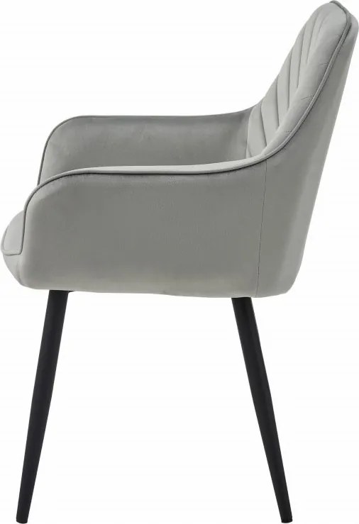 Kreslo NANA - sivý zamat / čierne nohy
