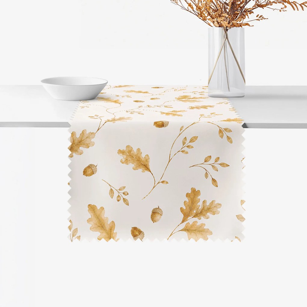 Goldea behúň na stôl teflónový - dubové lístky 20x120 cm