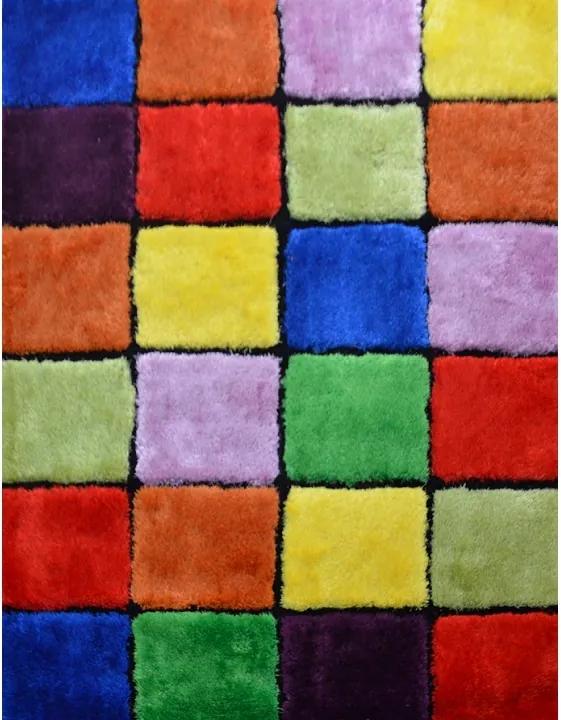 KONDELA Ludvig Typ 4 koberec 140x200 cm červená / zelená / žltá / fialová