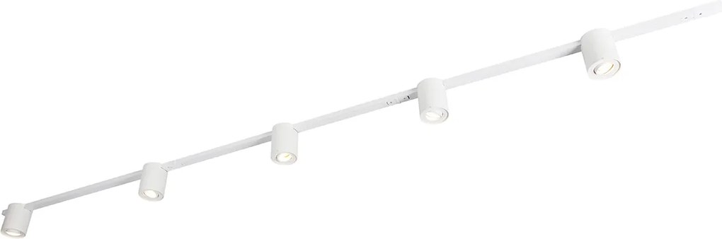 Moderný koľajnicový systém biely s 5 reflektormi 1-fázový - Rondoo Up