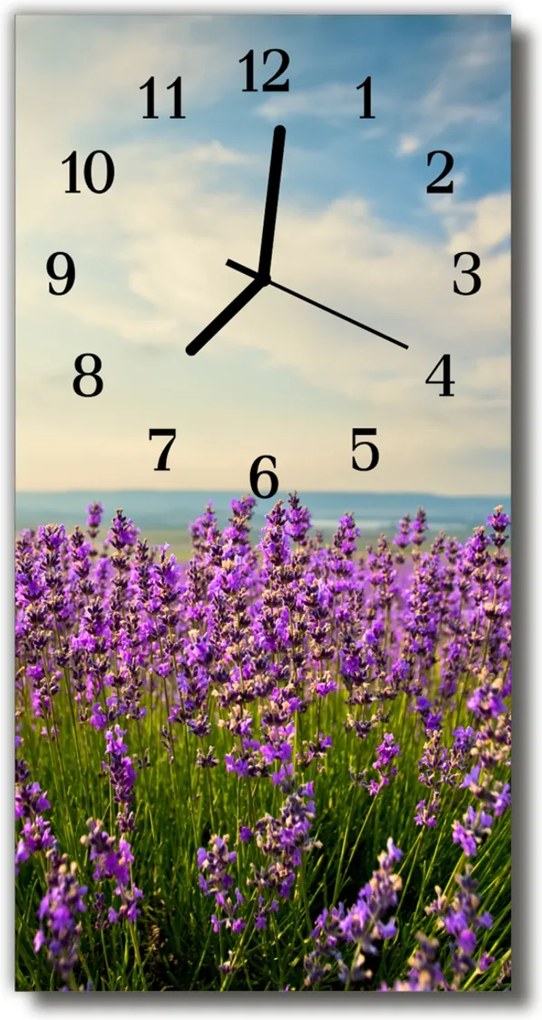Sklenené hodiny vertikálne  kvety