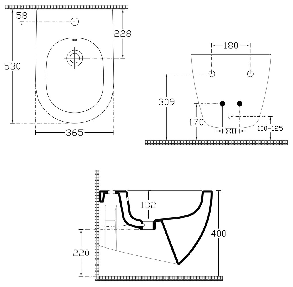 ISVEA INFINITY, závesný bidet 36,5x53cm, biela, 10NF41001