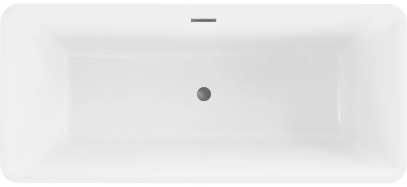 Mexen Tonia, voľne stojaca vaňa 170 x 75 cm, biela-čierna, grafitový prepad, 52171707575-66