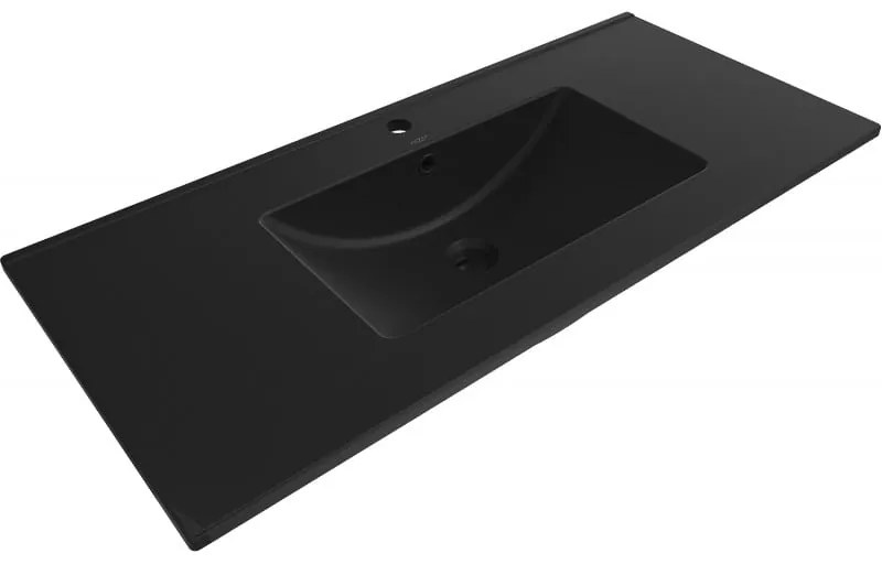 Mexen Atena, umývadlo na zapustenie do dosky 101 x 46 cm, čierna matná, 25011070