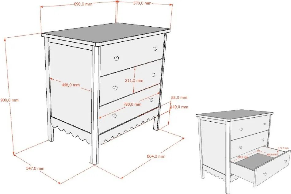 Béžová detská komoda s prebaľovacím pultom 89x90x55 cm Swingo – Vipack