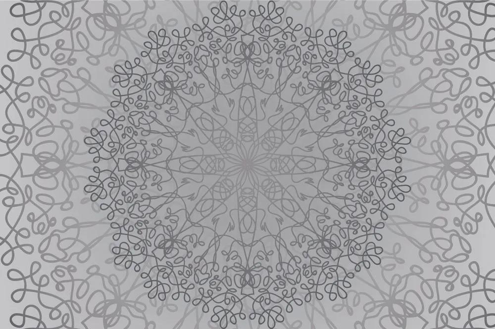 Samolepiaca tapeta šedý kruhový ornament - 300x200