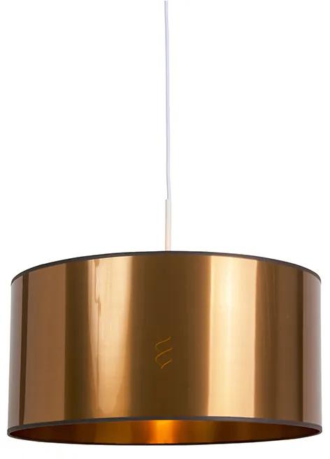 Dizajnové závesné svietidlo biele s medeným tienidlom 50 cm - Combi 1
