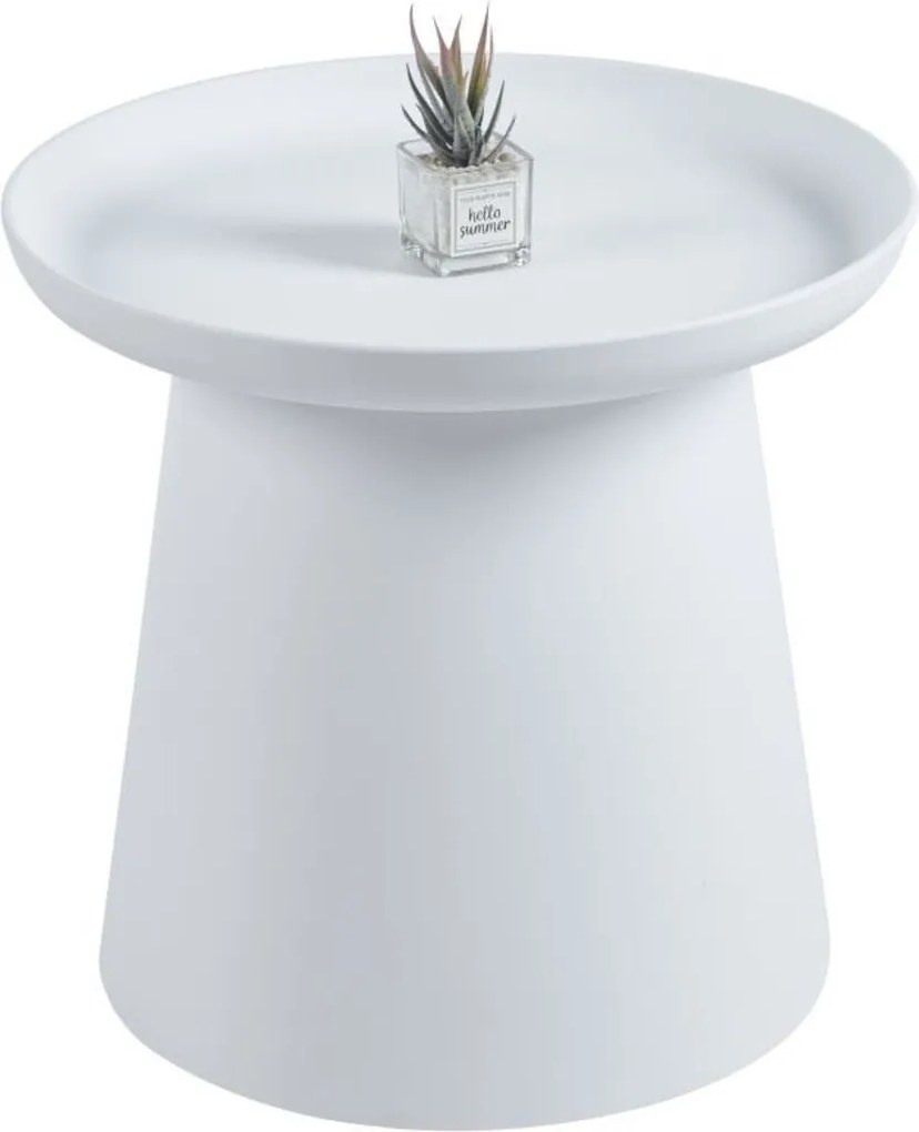 Dekorstudio Okrúhly plastový kávový stolík 50cm - biely