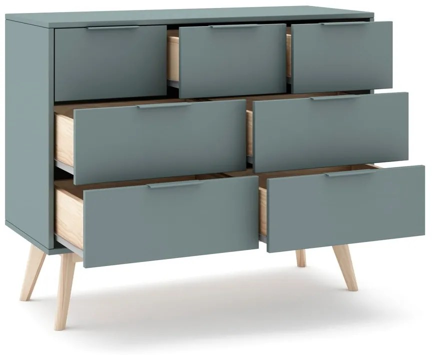 Komoda sivozelená 120x83x40 cm Pisco – Marckeric